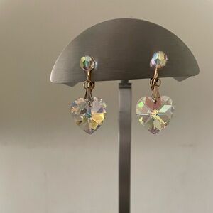 Swarovski crystal hearts with AB coating